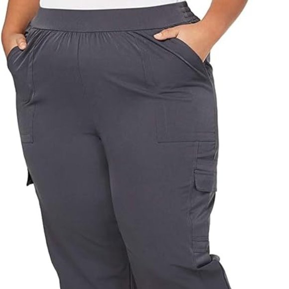 Ideology Pants - Ideology Women's Plus Size Recycled Woven Cargo Pants (1X, Deep Charcoal)